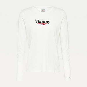 Tommy Jeans dámské bílé tričko s dlouhým rukávem
